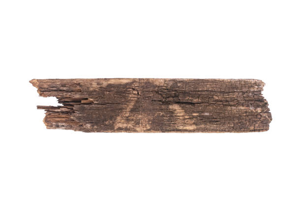 Wooden signboard isolated on white background