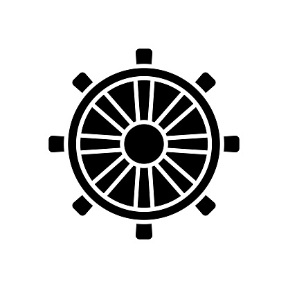Steering wheel flat icon.