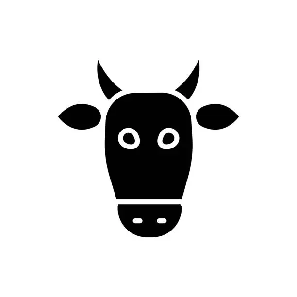 Vector illustration of Bull head flat icon