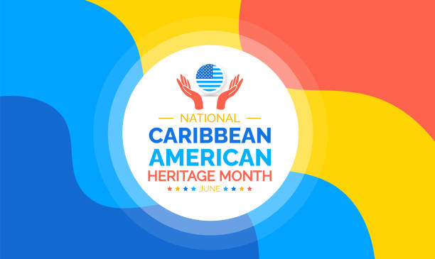 illustrazioni stock, clip art, cartoni animati e icone di tendenza di modello di sfondo o banner del caribbean american heritage month celebrato a giugno. illustrazione vettoriale. - storia sociale