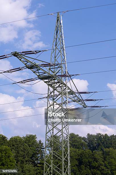 Power Pole Stock Photo - Download Image Now - Blue, Cable, Green Color