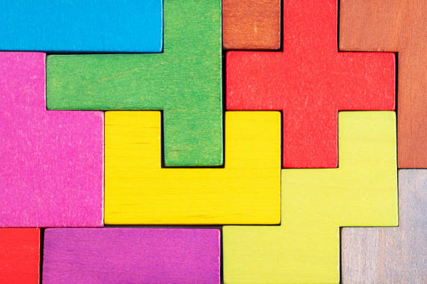 istock Abstract Background. Background with different colorful shapes wooden blocks 1491521535