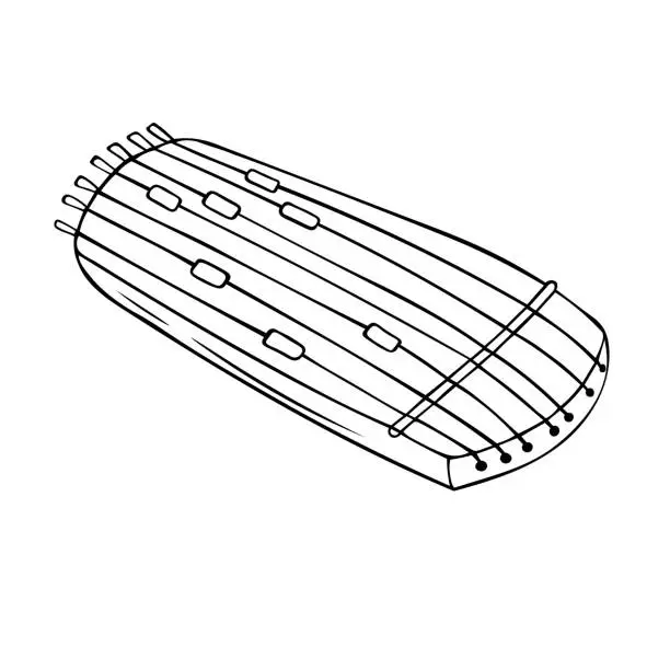 Vector illustration of Kazakh traditional folk musiacal instrument zhetygen vector illustation