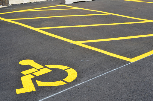 Handicapped parking spot with sign