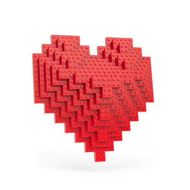 istock Heart composed of children's building blocks isolated on white background . 3D Rendering . 1491524024