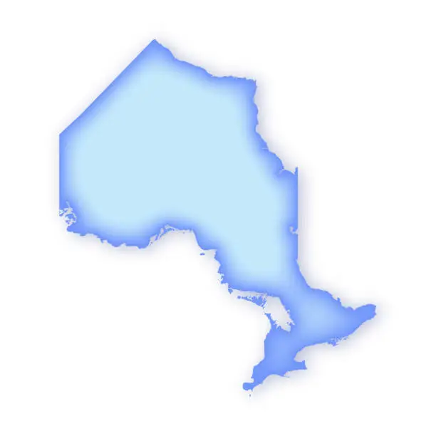 Vector illustration of Ontario, Canada Soft Blue Vector Map Illustration