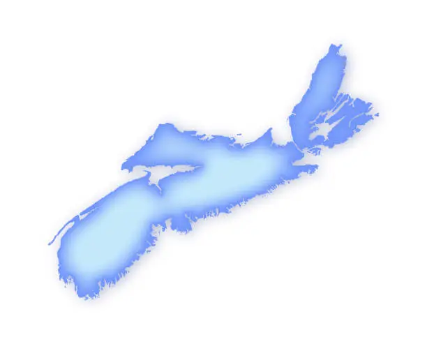 Vector illustration of Nova Scotia, Canada Soft Blue Vector Map Illustration
