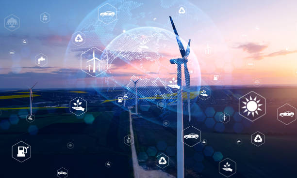 istock Wind energy and sustainable resources. Renewable energy technology.Sustainable Development Goals (SDGs).Renewable resource technology to reduce pollution and carbon emissions. 1491528716