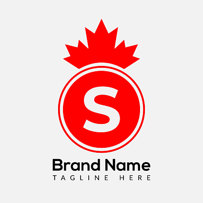 Maple Leaf On Letter S Logo Design Template. Canadian Business Logo, business, and company identity.