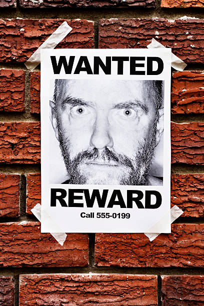 mental de la paciente o penal? quería póster en pared de ladrillos - wanted poster fotografías e imágenes de stock