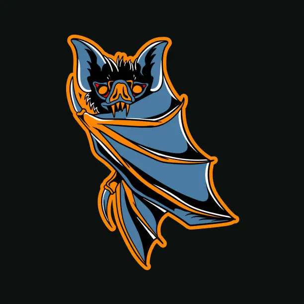 Vector illustration of Hand drawn illustration of a bat