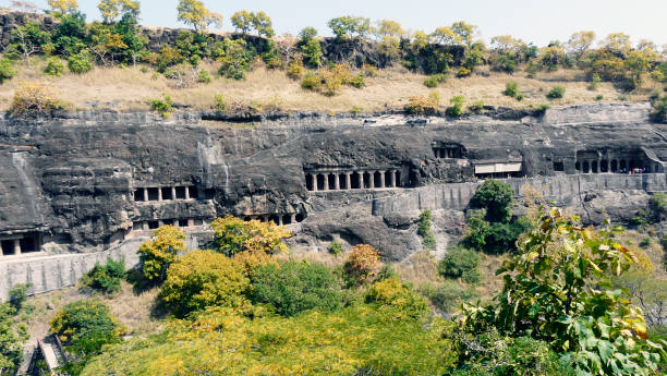 istock Panoramic of Ajanta caves, Aurangabad, India 1491534608