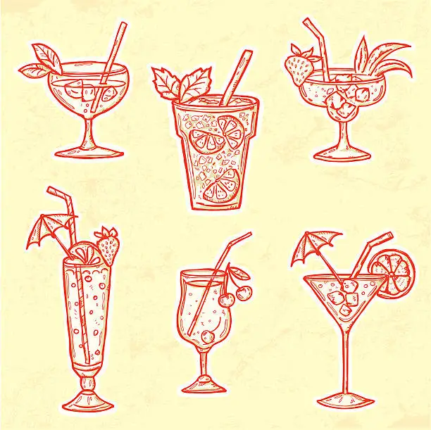 Vector illustration of Party drinks