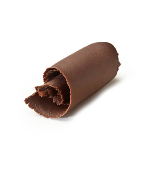 Dark Chocolate curls isolated on white background