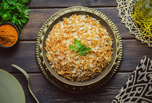 Arabic cuisine; Egyptian oriental dish 