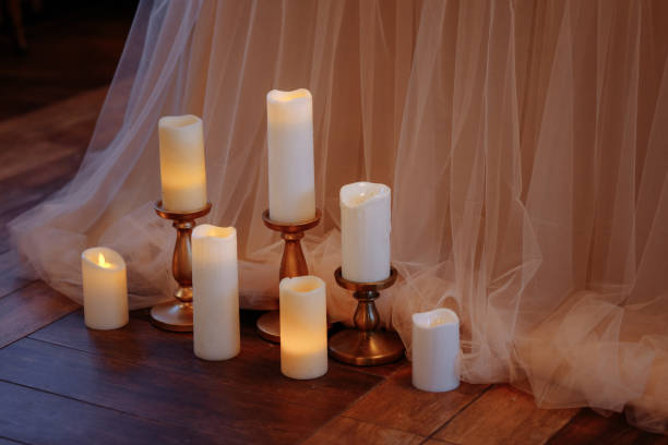 istock Candles and flowers as decorations in the evening. 1491552193
