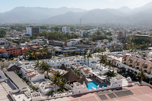 Aerial view of Northern Puerto Vallarta, Mexico. There are many resorts and hotels in this neighborhood