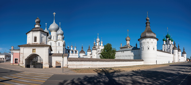 White-stone Kremlin in Rostov, Yaroslavl region, Russia.