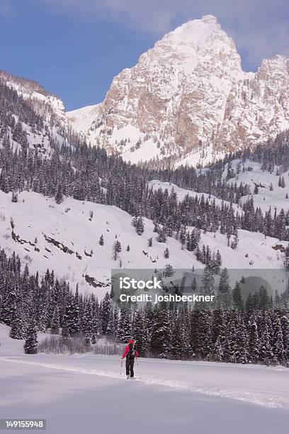 Sci Di Backcountry A Wyoming - Fotografie stock e altre immagini di Jackson Hole - Jackson Hole, Sci - Sci e snowboard, Inverno