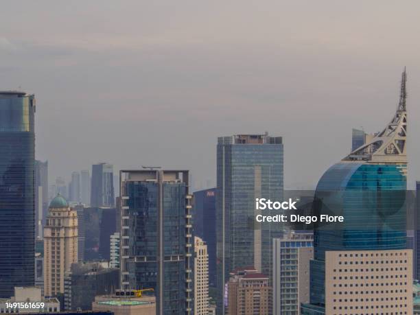Jakarta Skyline Stock Photo - Download Image Now - Business, Jakarta, Aerial View