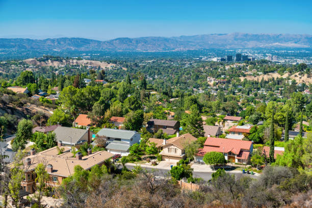 Woodland Hills San Fernando Valley California USA Houses in Woodland Hills, San Fernando Valley, California, USA woodland hills los angeles stock pictures, royalty-free photos & images