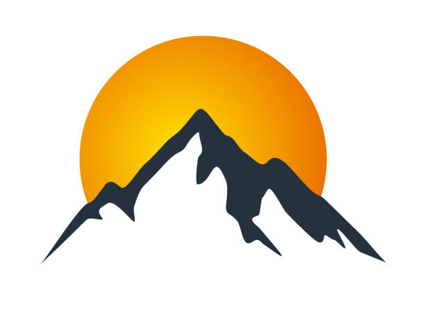 ilustrações de stock, clip art, desenhos animados e ícones de rock mountain vector logo template - climbing rock climbing rock mountain climbing
