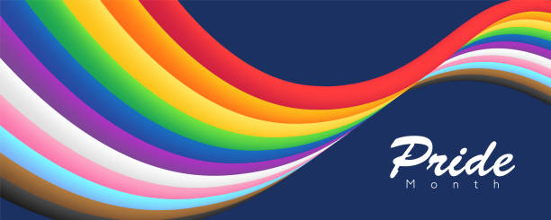 istock Colorful LGBTQ Plus PRIDE month banner with 3D rainbow flag background 1491570095