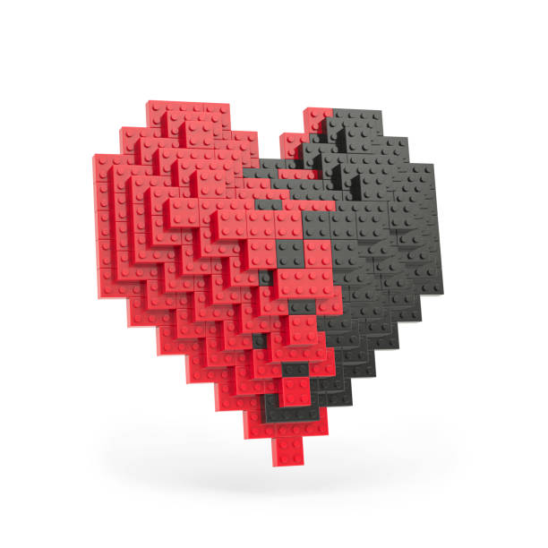 istock Heart composed of children's building blocks isolated on white background . 3D Rendering . 1491571236