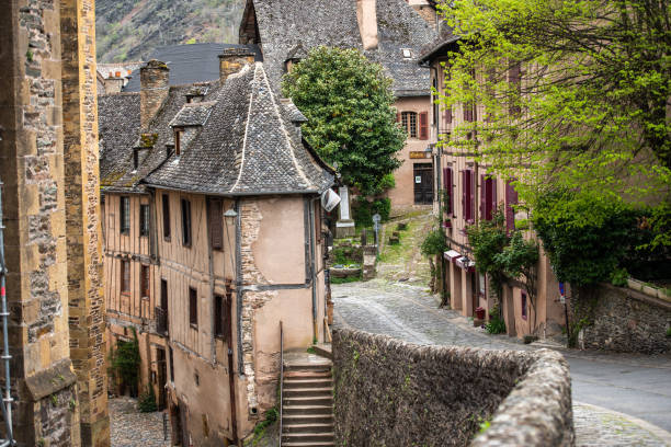 Conques, Aveyron - France, May 19 2023 : View of Conques in Aveyron on the GR 65