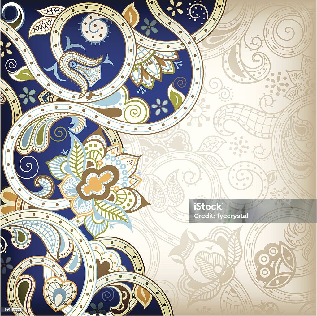 Abstract Blue Floral Illustration of abstract floral background in asia style. Abstract stock vector