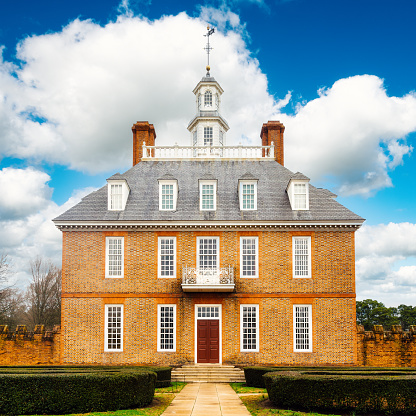The Governor's Palace in Colonial Williamsburg, Virginia. The Governor's Palace was home to seven royal governors and the first two elected governors in Virginia