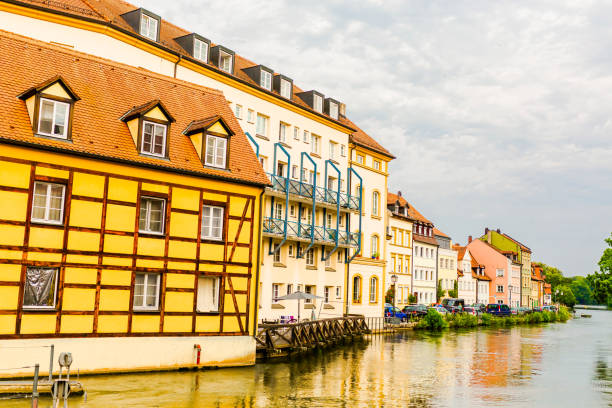 Bamberg town. Bavaria. German architecture. Germany. Regnitz river