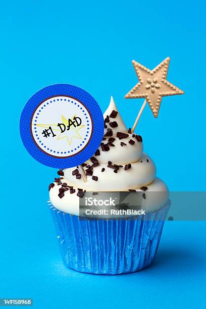 Fathers Day Cupcake Stock Photo - Download Image Now - Father's Day, Cake, Baked