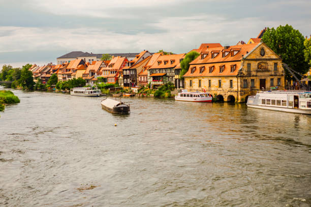 Bamberg town. Bavaria. German architecture. Germany. Regnitz river