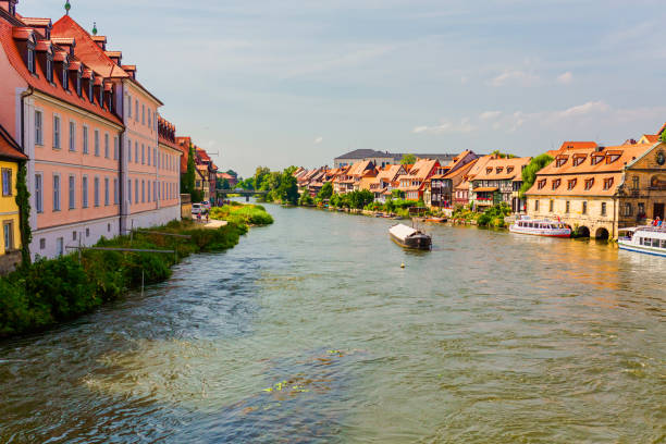 Bamberg town. Bavaria. German architecture. Germany. Regnitz river