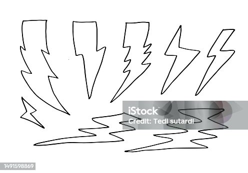 istock set of hand drawn vector doodle electric lightning bolt symbol sketch illustrations. thunder symbol doodle icon. 1491598869