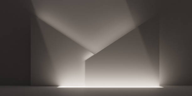 istock Podium background for a minimalist product display with light and shadow. 3d rendering 1491612278