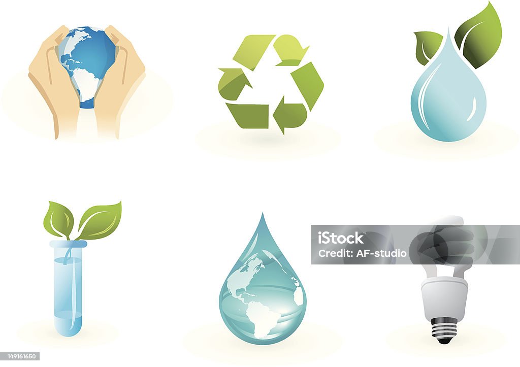 Environment  icon set. Drop stock vector