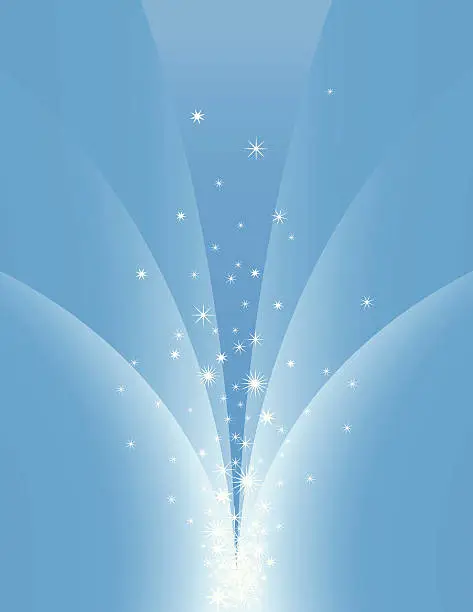 Vector illustration of Blue Star Fountain
