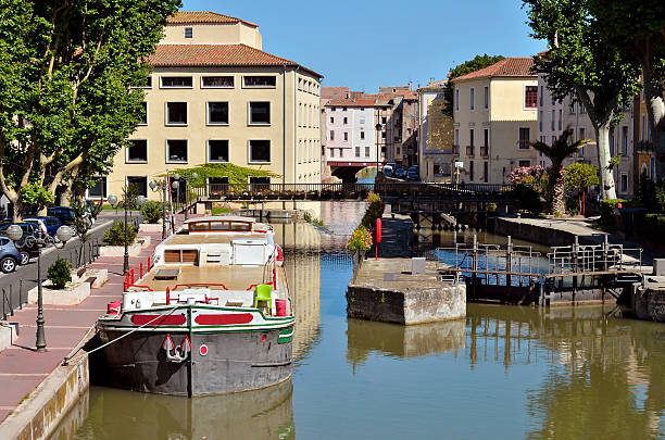 istock Barge on canal at Narbonne in France 149161908