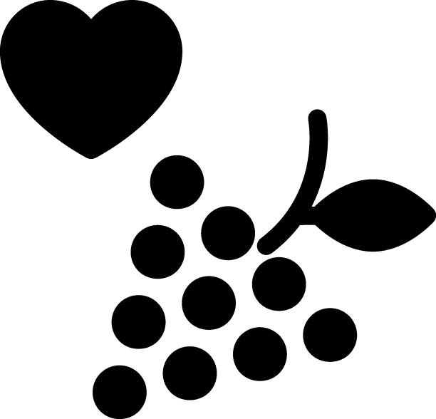 weintrauben - grape heart shape fruit bunch stock-grafiken, -clipart, -cartoons und -symbole