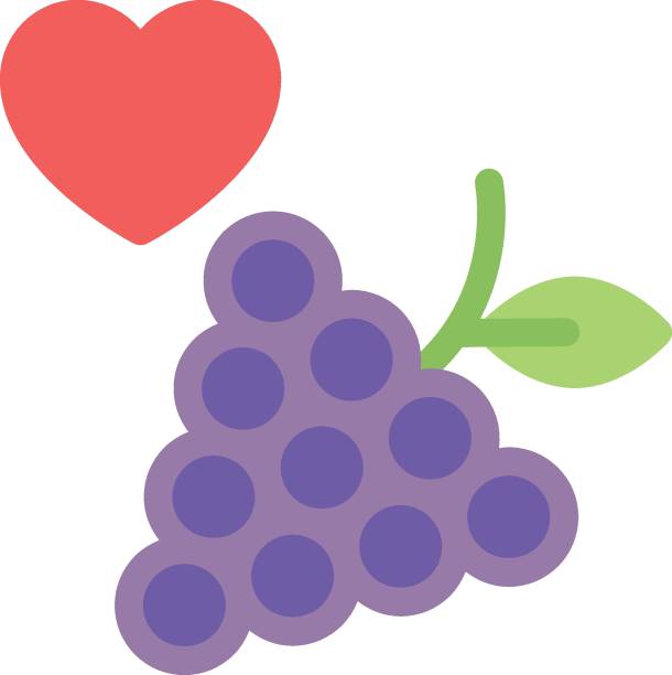 weintrauben - grape heart shape fruit bunch stock-grafiken, -clipart, -cartoons und -symbole