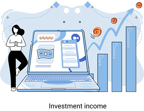 Investment income, money that someone earns from increase in value of dividends paid on stocks, capital gains derived from property sales and interest earned on savings or money market account