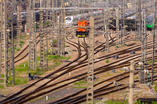 Qingdao,ShandongChina-May.20 2023:Freight Trains and Railways in Qingdao,China