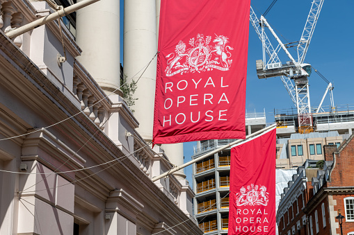 A street view of the Royal Opera House in Covent Garden, London.