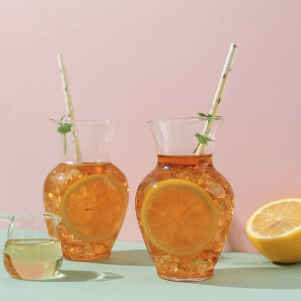 istock Lemon Ice Tea on Two Carafe Glass 1491643248