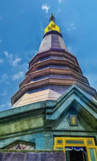 Photo of Landmark pagoda in doi Inthanon national park at Chiang mai, Thailand.