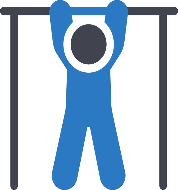 висячий - sport exercising silhouette chin ups stock illustrations