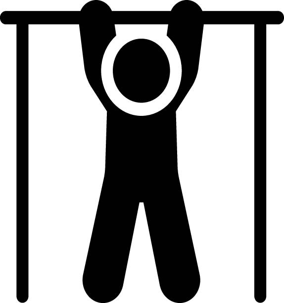 висячий - sport exercising silhouette chin ups stock illustrations