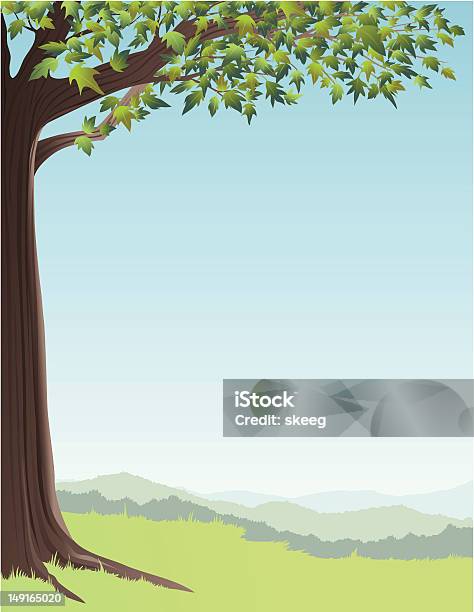 Grüner Baum Auf Hügel Stock Vektor Art und mehr Bilder von Anhöhe - Anhöhe, Baum, Blatt - Pflanzenbestandteile
